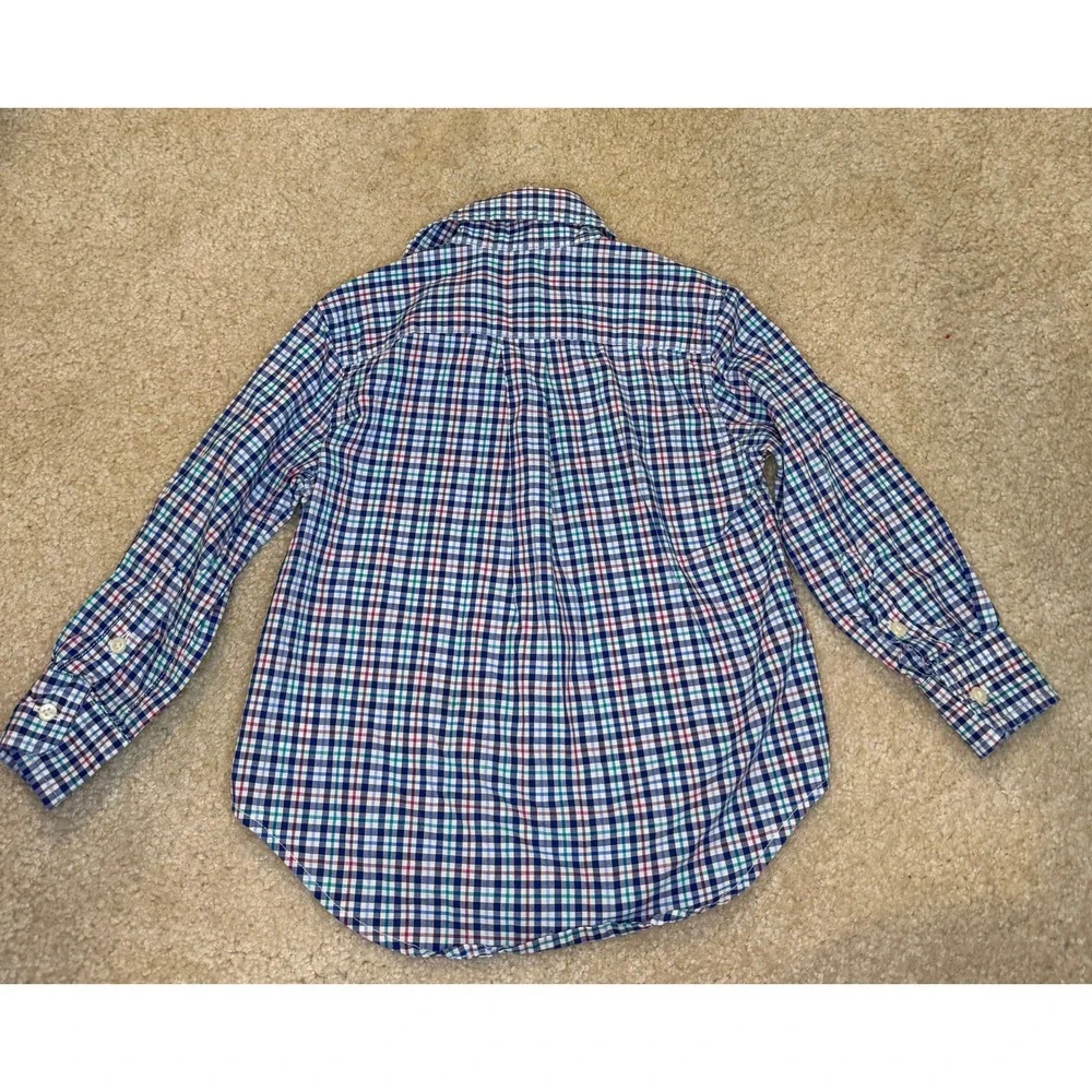 Ralph Lauren Multi Plaid Button Down Kids Long Sleeve Cotton‎ EUC 2T